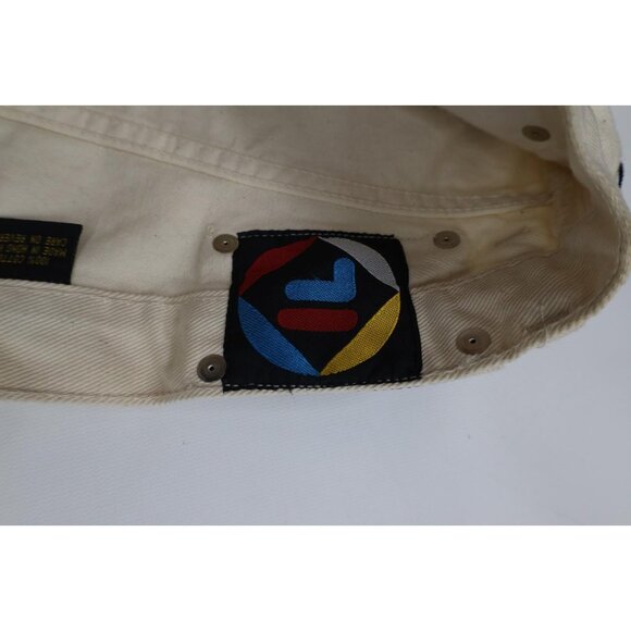 Deadstock Vintage 90s Fila Mens 38x34 Spell Out Baggy Skateboard Jeans Cream - Picture 12 of 16
